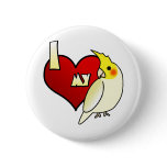 I Love my Lutino Cockatiel Pinback Button