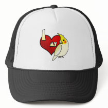 I Love my Lutino Cockatiel hats