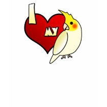 I Love my Lutino Cockatiel TeeShirt by MenagerieMayhem I Love my Lutino Cockatiel TeeShirt