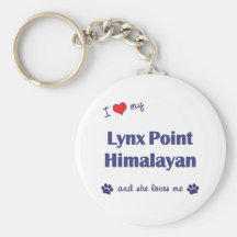I Love My Lynx Point Himalayan (Female Cat) Keychain