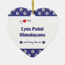 I Love My Lynx Point Himalayans (Multiple Cats) Christmas Tree Ornaments
