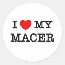 I Love My MACER Round Sticker