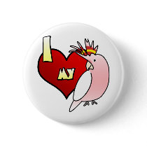 I Love my Major Mitchell's Cockatoo buttons by MenagerieMayhem I Love my Major Mitchell's Cockatoo buttons