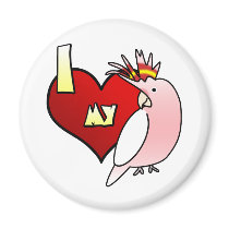 I Love my Major Mitchell's Cockatoo magnets by MenagerieMayhem I Love my Major Mitchell's Cockatoo magnets