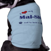 I Love My Mal-Shi (Male Dog) pet clothing by dogadoodle I Love My Mal-Shi (Male Dog) pet clothing
