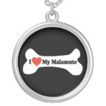 I Love My Malamute - Dog Bone Necklace
