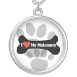 I Love My Malamute - Dog Bone Personalized Necklace