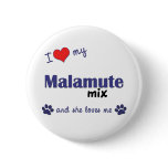 I Love My Malamute Mix (Female Dog) buttons