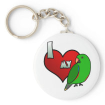 I Love my Male Vosmaeri Eclectus Keychain