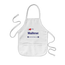 I Love My Maltese (Female Dog) Aprons