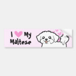 I Love My Maltese (puppy cut) Bumper Stickers