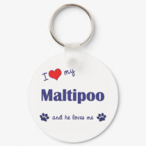 I Love My Maltipoo (Male Dog) keychains by dogadoodle I Love My Maltipoo (Male Dog) keychains
