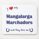 standard_mousepad - Show the world how much you love your Mangalarga Marchador horses (and that the feeling is mutual!). With a heart and two horseshoes, the words read 'I love my Mangalarga Marchadors and they love me'. This design is specifically for multiple horses (they), we also have variants available for a male horse (he) or female horse (she). A perfect gift for yourself or the Mangalarga Marchador lover in your life, this design is available on a variety of gift and apparel items!