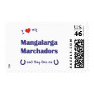 postcard - Show the world how much you love your Mangalarga Marchador horses (and that the feeling is mutual!). With a heart and two horseshoes, the words read 'I love my Mangalarga Marchadors and they love me'. This design is specifically for multiple horses (they), we also have variants available for a male horse (he) or female horse (she). A perfect gift for yourself or the Mangalarga Marchador lover in your life, this design is available on a variety of gift and apparel items!