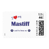 I Love My Mastiff (Male Dog) Stamp