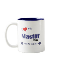I Love My Mastiff Mix (Male Dog) mugs