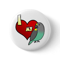 I Love my Meyers Parrot buttons by MenagerieMayhem I Love my Meyers Parrot buttons