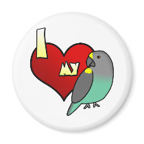 I Love my Meyers Parrot magnets by MenagerieMayhem I Love my Meyers Parrot magnets