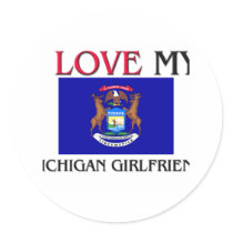 I Love My Michigan Girlfriend stickers by flagshirt I Love My Michigan Girlfriend stickers