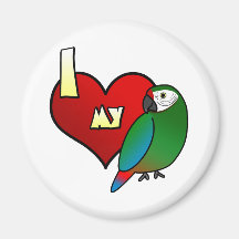I Love my Military Macaw Magnet