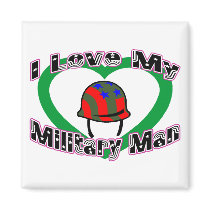 I Love My Military Man magnets