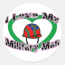 I Love My Military Man Stickers
