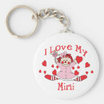 I love My Mimi Rag Doll & Hearts Keychains