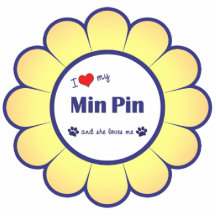 I Love My Min Pin (Female Dog) Cut Out