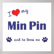 I Love My Min Pin (Male Dog) Poster