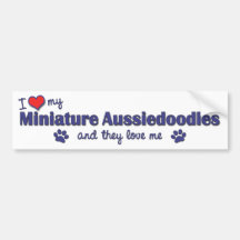 I Love My Miniature Aussiedoodles (Multiple Dogs) Bumper Stickers
