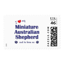 I Love My Miniature Australian Shepherd (Male Dog) Postage Stamp