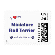 I Love My Miniature Bull Terrier (Female Dog) Postage Stamp