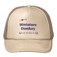 I Love My Miniature Donkey (Female Donkey) Mesh Hats