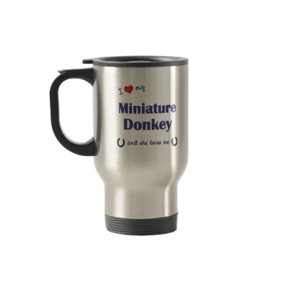 I Love My Miniature Donkey (Female Donkey) Mugs