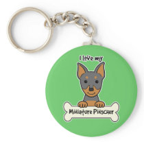 I Love My Miniature Pinscher Keychain