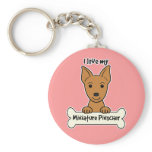 I Love My Miniature Pinscher Keychains