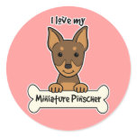 I Love My Miniature Pinscher Round Sticker
