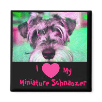 I Love My Miniature Schnauzer Magnet by analise81 I Love My Miniature Schnauzer Magnet