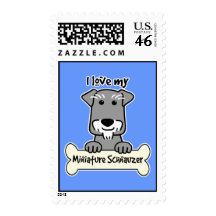 I Love My Miniature Schnauzer Postage Stamps