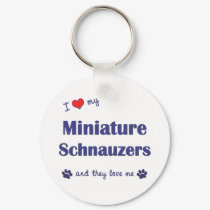 I Love My Miniature Schnauzers (Multiple Dogs) keychains by thatsalottadogs I Love My Miniature Schnauzers (Multiple Dogs) keychains