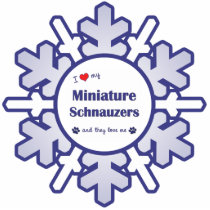I Love My Miniature Schnauzers (They) Ornament photo sculptures