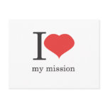i love my mission post card