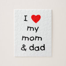 I love my mom & dad jigsaw puzzle