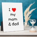 I love my mom & dad photo plaque