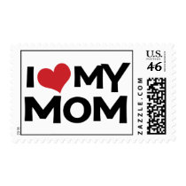 I Love My Mom Mother's Day Custom Postage Stamps