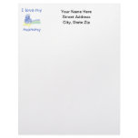 I love my mommy (blue bear w/ star) letterhead template