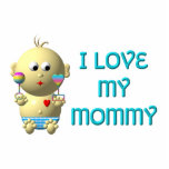 I love my mommy Bouncing Baby with Heart & Rattles Photo Cutout