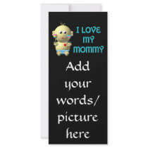 I love my mommy Bouncing Baby with Heart & Rattles Full Color Rack Card
