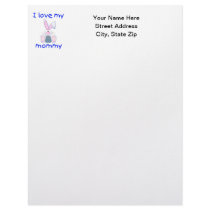 I love my mommy (boy bunny) letterhead template