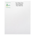 I love my mommy (green bear w/ star) personalized letterhead